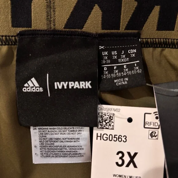NWT Adidas IVY PARK Peloton Cycling Shorts 3X Focus Olive/Black - Picture 8 of 10